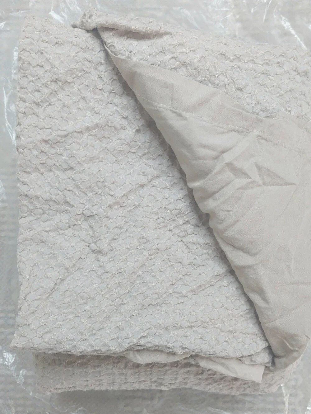 Quince 100% Organic Cotton Waffle Sand Duvet & 2 Shams! Full/ Queen (665)